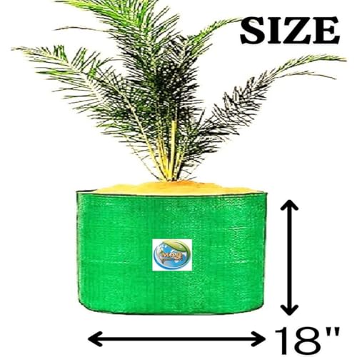 Image of MASHKI HDPE Grow Bags for Home, Terrace & Balcony Gardening - Big Size Vegetable Plant Grow Bags (15x15, 18 inchx18 inch & 24 inchx24 inch - Heavy Duty, UV Stabilized) (5, 18x18 Inches)