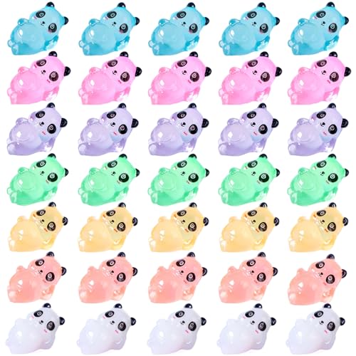 Figurines de panda en résine phosphorescentes pour loisirs créatifs