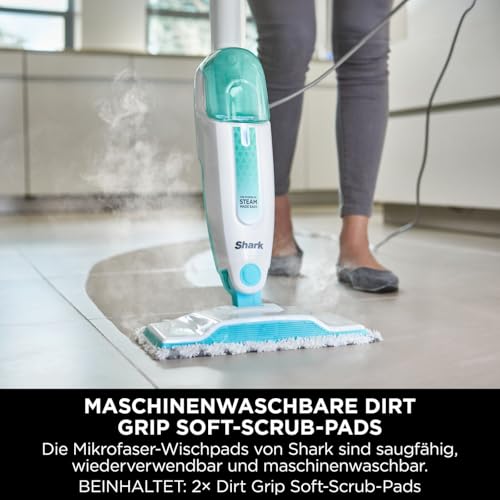 Shark Dampfreiniger, leichter Dampfreiniger für Hartböden mit 2 maschinenwaschbaren Reinigungspads und Füllflasche 375ml, 5.5 m Kabel… – Ansicht 4