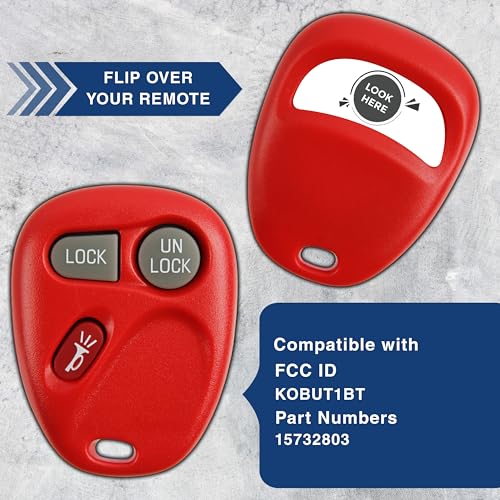 KeylessOption Key Fob Replacement for 1998 1999 2000 2001 2002 Chevrolet Chevy Silverado Suburban Tahoe GMC Sierra Yukon Oldsmobile Remote, 3-Button 15732803, Programming Guide Included - Thumbnail 5