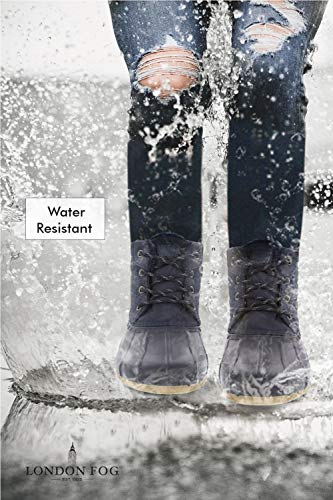 London Fog Womens Winley Nylon Quilt Duck Boot Navy 8 #TOP5
