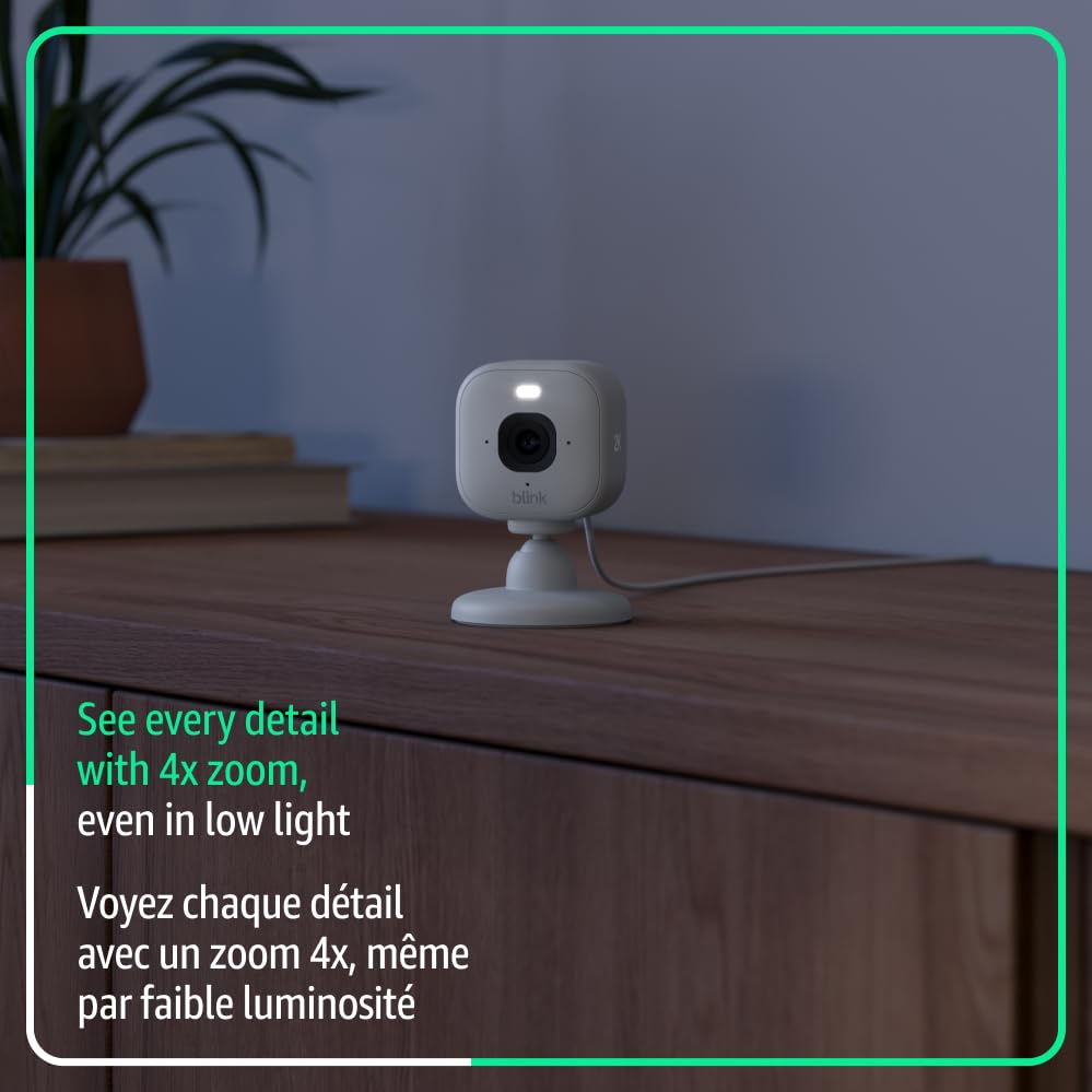Blink Mini 2K+ (newest model) – Plug-in Home & Pet Security Camera with 2K video resolution, colour night vision, enhanced audio, motion detection – 2 cameras (White)