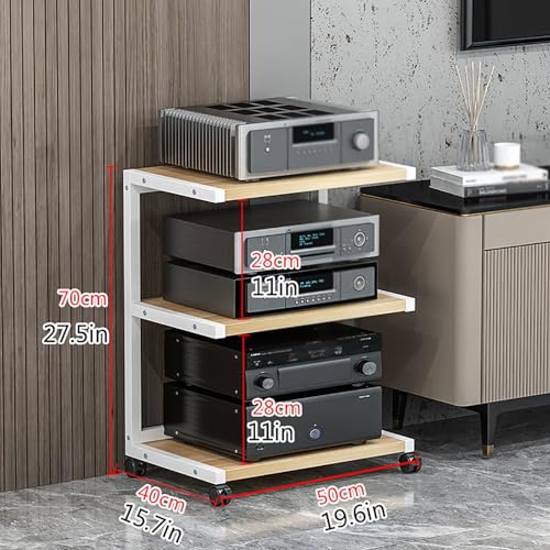 Soporte AV con ruedas ConsoStRack de 50x40x61 cm, torre negra compacta para tocadiscos 2