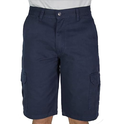 Bermuda De Sarja R7Jeans Masculina Modelo Cargo 100% Algodão Azul Marinho