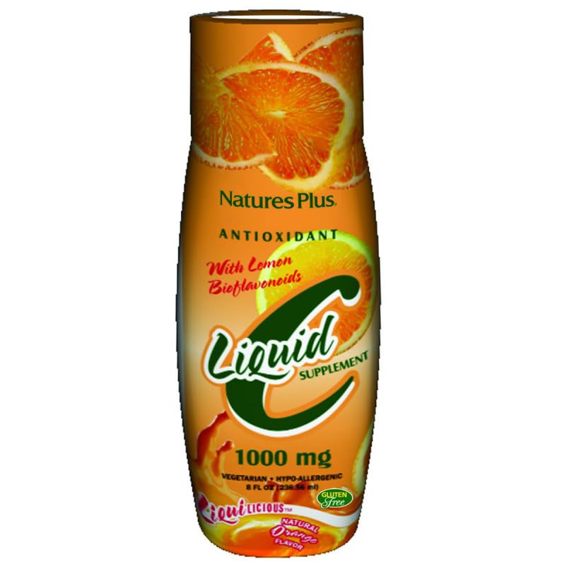 Liquilicious Vitamina C Líquida 236 ml | Alta Absorción | Refuerzo Inmunitario, Antioxidante y Antifatiga | Sabor Natural a Naranja | Apto para Adultos y Niños