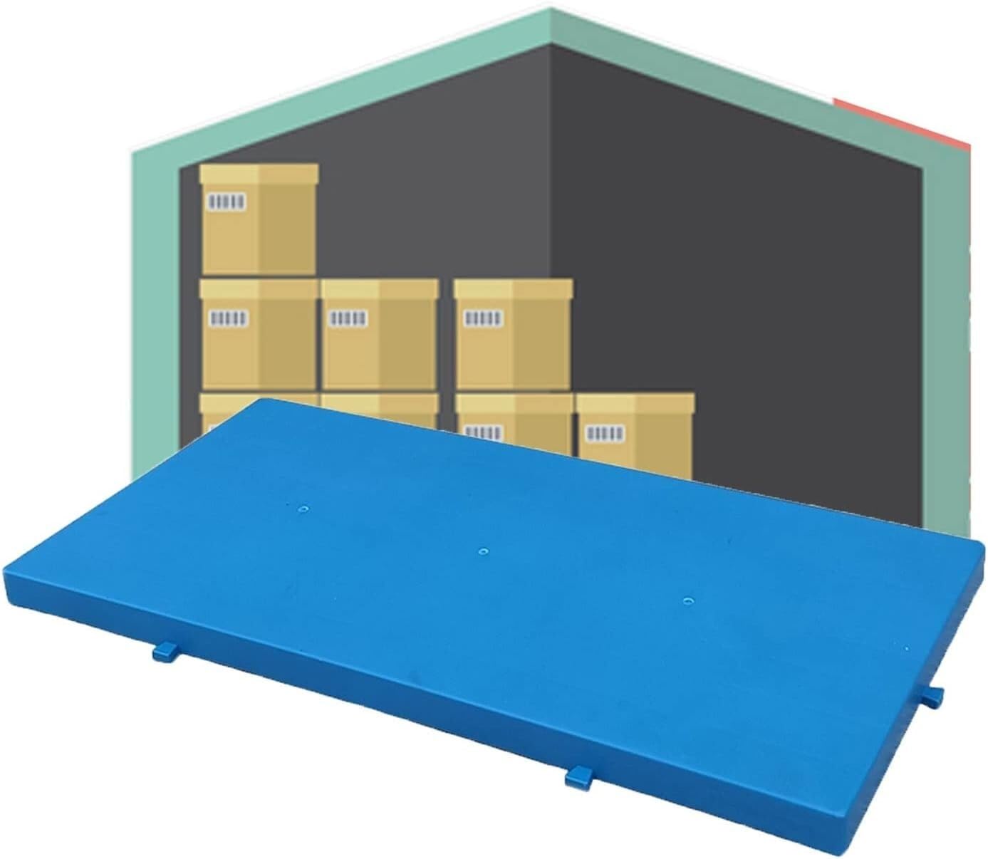 Material nuevo de alta capacidad de carga Palets de plástico ligeros, resistentes y seguros, estanterías de almacenamiento de polietileno for contenedores de cereales de supermercado, for jardín, de 3