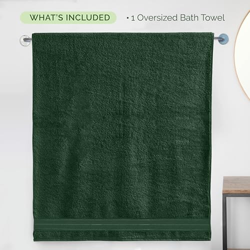 Image of Elegant Comfort Three Line Popcorn Extra Large Luxury Bath Towel - 40 inch x 80 inch inch, Premium Hotel Spa Quality 1 Piece Oversized Bath Sheet 100% Turkish Cotton Super Soft Highly Absorbent, Forest Green