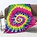 Paready Rainbow Tie Dye Painting Blanket, Soft Flannel Throw Blanket Suit All Season Cozy Lightweight Blanket for Kids Girls Boys Travel Camping Picnic for Room Sofa Unique Gifts for Adults 50