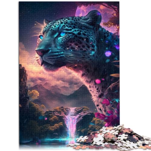 Puzzle para adultos y niños, cascada, jaguar, 1000 piezas, 26 x 38 cm, puzzles de cartón para adultos y jóvenes a partir de 14 años, juego educativo
