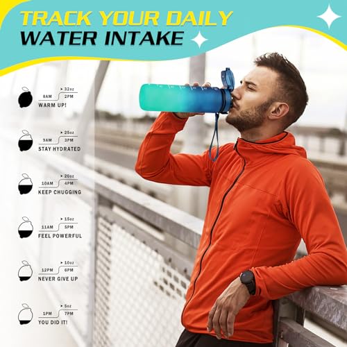 HASAGEI Sports Trinkflasche 1L Wasserflasche 1 Liter Trinkflasche BPA Frei Tritan Sportflasche mit Verschlussdeckel und auslaufsicher, für Fitnessstudio,Schule,Radfahren,Outdoor,Sport,Fitness und Büro
