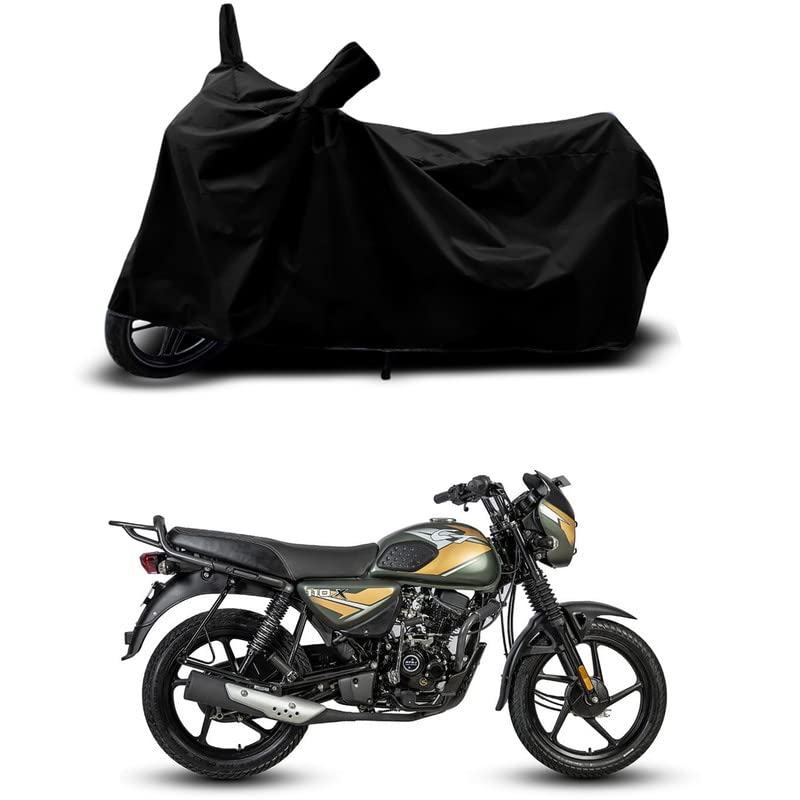Image of 100% Scratchproof /UV-Rays /Heat Protection /Birds Dropping /Water Resistant /Dust Proof /Waterproof /Full Bike Scooty Two Wheeler Body Cover Compatible for CT 110 X BS6 All Varients[Black]