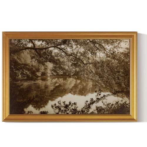 Image of Large Gold Framed Wall Art, Landscape Wall Decor - Reflections -24 x 36 IN