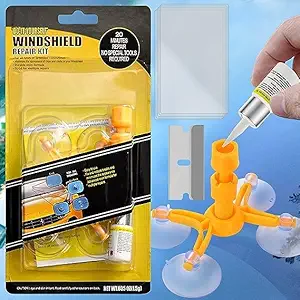 ARAA PAVA 1 pcs Windshield Repair Kit, Car Windshield Window Glass Repair Tool for Quick Repair Windshield Chips and Cracks, Bulls-Eye, Star-Shaped, Nicks, Half-Moon Crescents (pack of 1)
