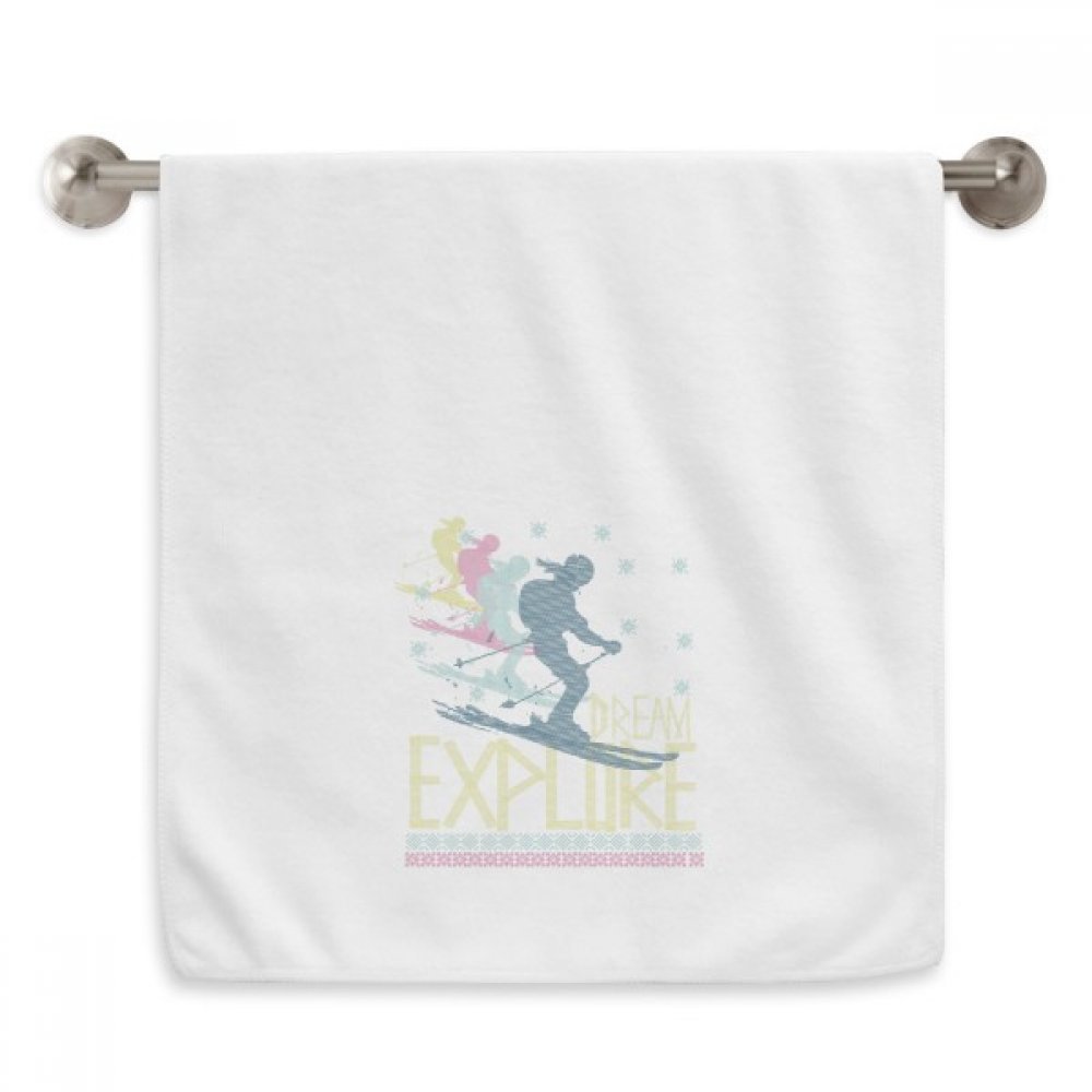 Serviette débarbouillette moelleuse ski coloré essuie-mains doux