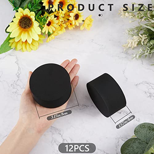 Frienda Reusable Round Floral Foam Blocks 1.57" X 3.15" Dry Floral Foam For Artificial Flower Foam For Flower Arrangements Water Resistant Flower Foam For Diy Crafts, Waterproof Neoprene (12 Pcs) #TOP1