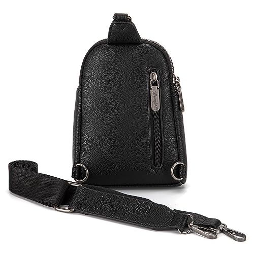 Image of Wrangler Small Sling Bag for Women, Leather Crossbody Bags Cross Body Purse Fanny Packs with Adjustable Strap for Gift