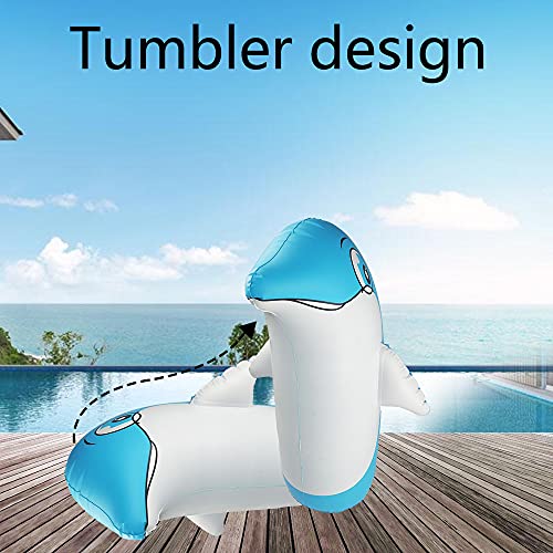 Iokuki 25'' Light Up Pool Toys For Kids Adults Inflatable Dolphin Stand Up On Water Land With Tumbler Design/Led & Remote / 13 Colors Pool Floats Great For Beach Pool Game Party Decorations - 1 Pcs #TOP2