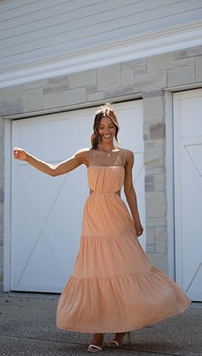 Miniatura 6 de TIAFORD Womens Summer Boho Low Cut Spaghetti Strap Backless Dress Bodycon Y2k Beachwear Layered Maxi Dresses 2023