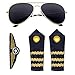 Widmann 00085 - Verkleidungsset Pilot, Sonnenbrille, Schulterklappen, Abzeichen, Karneval, Mottoparty