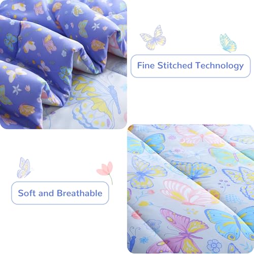 Viviland Kids Twin Butterfly Comforter Set with Sheets #TOP19