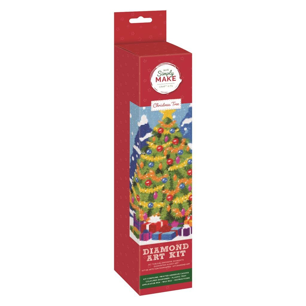 Simply Make Christmas Diamond Art Kit, Christmas Tree Diamond Painting Kits for Adults Picture Canvas with Accessories