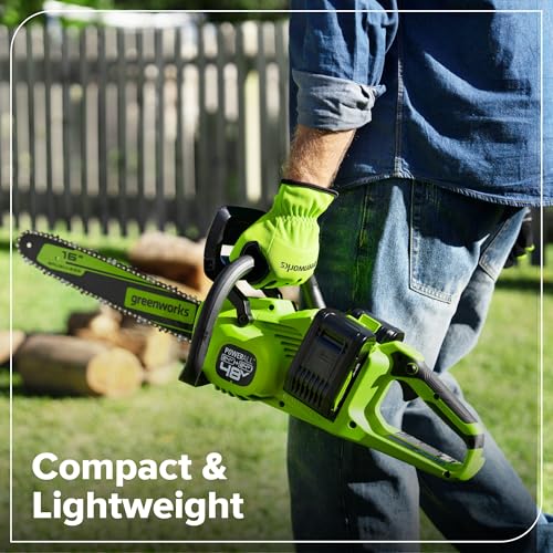 Greenworks 48V 16" Electric Chainsaw w/ 2x 4.0Ah Batteries & Charger (CS4816C) - image 2