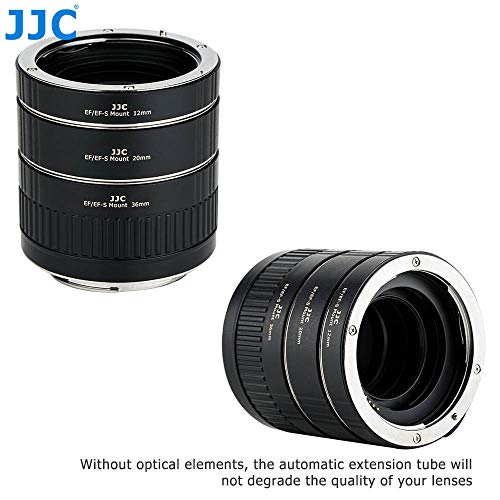 JJC Autofokus Makro Zwischenringe (AF) mit TTL-Belichtung für Makrofotographie 12mm 20mm und 36mm (Passen für Canon EOS EF/EF-S Mount Kameras)