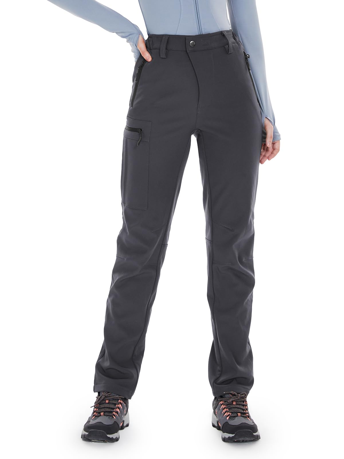 Wespornow Pantalones de senderismo para mujer, impermeables, para exteriores, térmicos, resistentes al viento, cálidos, para esquí, camping, deportes de perro y deportes de invierno