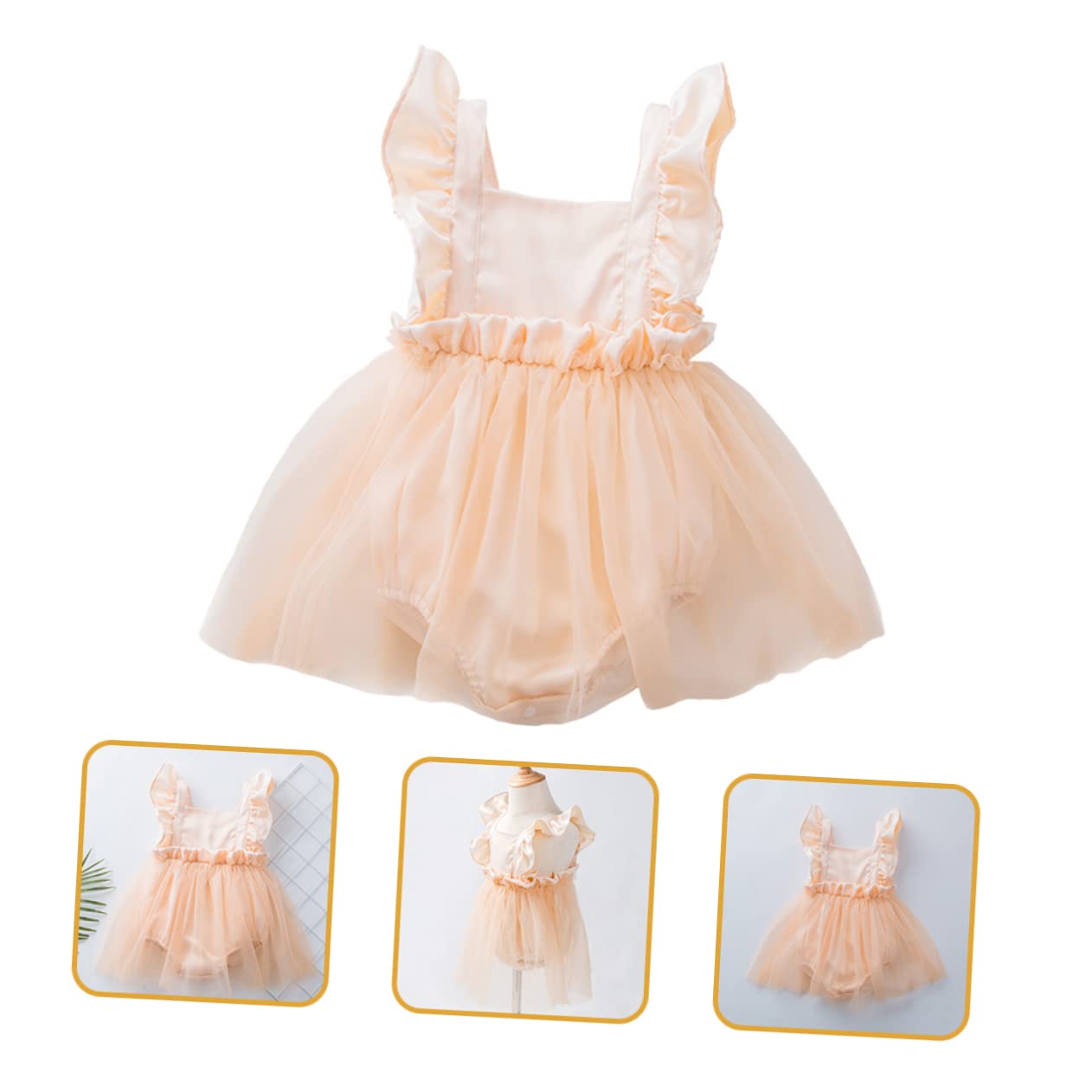 TOYANDONA 2 Uds Vestido Mameluco De Manga Voladora Trajes De Niñas Vestidos De Niñas Traje De Niña Ropa De Infantiles s De Niña De Tirantes De Niños Versión