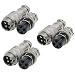 Yootop 3 Sets Male + Female 4Pin Microphone Connector Set CB Mic Plug Extension Jack Chassis Socket for CB Radio