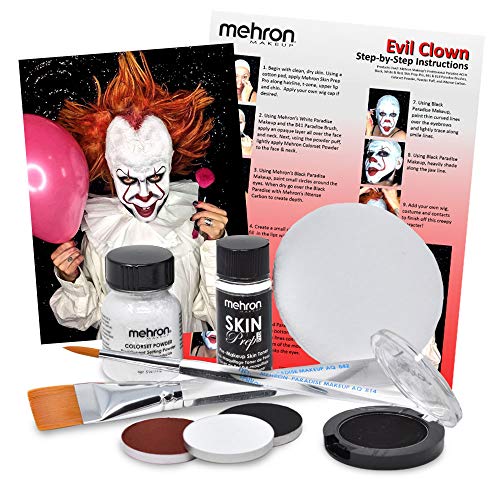Evil Clown Halloween Makeup Kit – Professional Costume Cosmetics for a Creepy