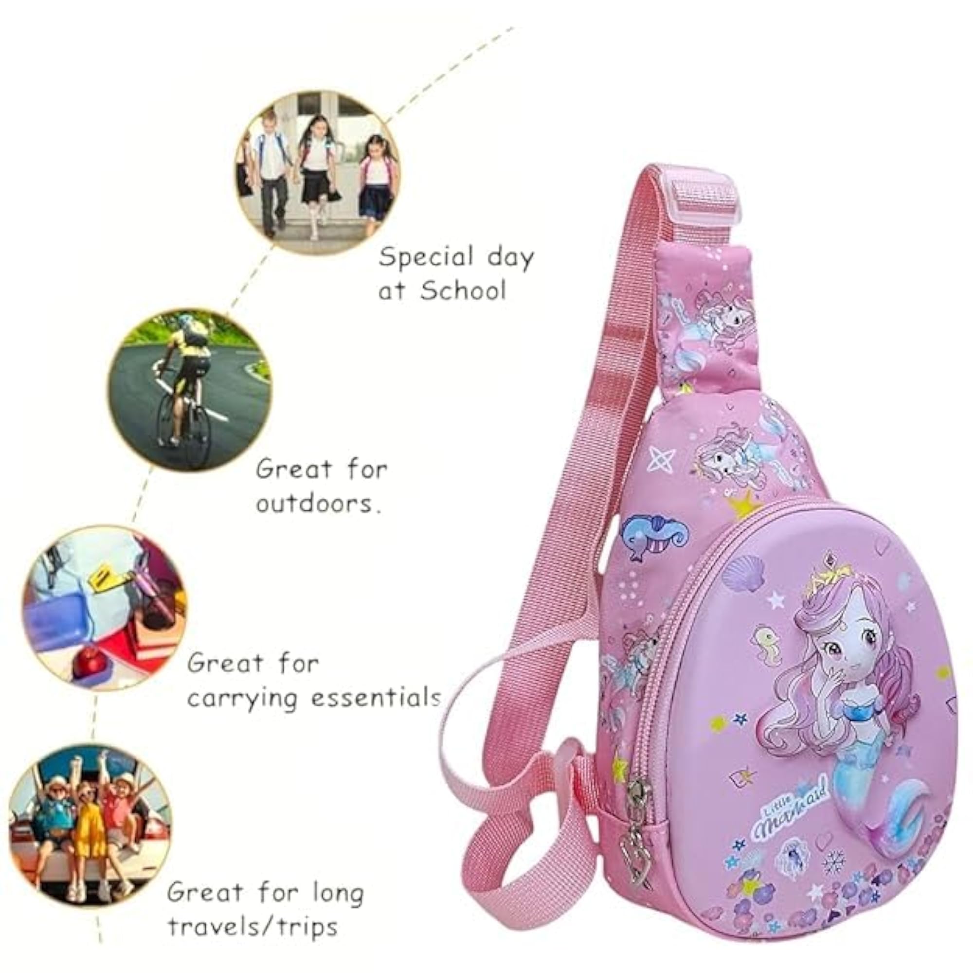 Kids Chest Bag Cartoon Print Bag, One Side Shoulder Sling