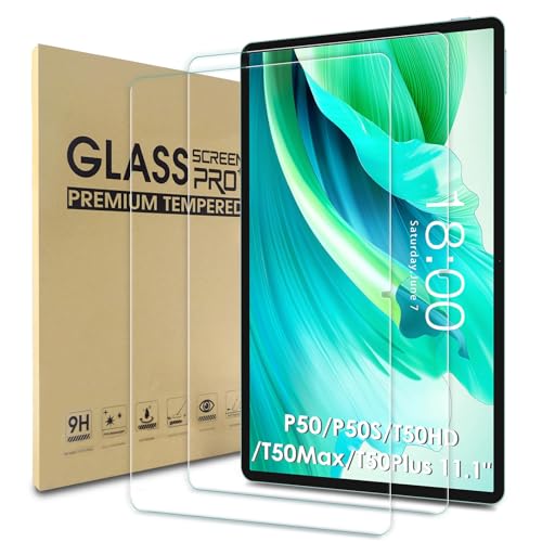 WD&CD 2 Stück Schutzfolie kompatibel mit Teclast P50/P50S/T50HD/T50Max/T50 Plus 11.1 Zoll, HD Displayschutzfolie, 9H Härte, Anti-Bläschen, Anti-Kratzen