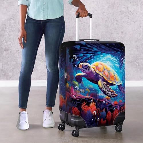 Image of Mumeson Sea Turtle Travel Luggage Covers Suitcase Cover Protector Baggage Gear Covers Dust Cover Suitcase Protector Fits 18-32 Inch Luggage