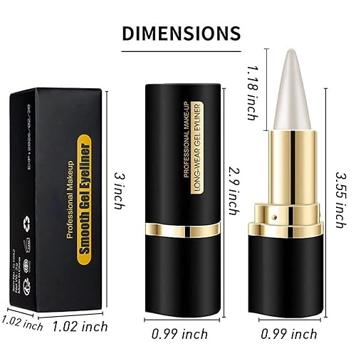 Miniatura 7 de Kaely 4 piezas de lápiz delineador de ojos en gel negro, marrón, plateado y gris, delineador de agua para mujeres mayores, lápiz delineador de ojos