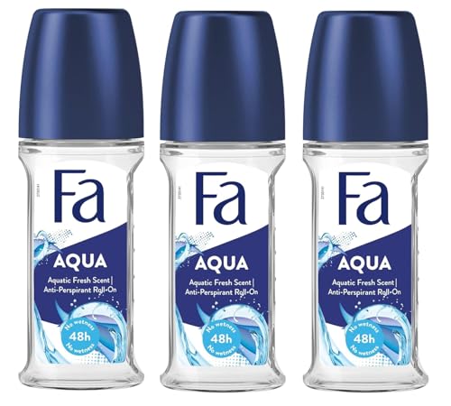 Fa Aqua Aquatic Fresh Roll On Deodorant And Antiperspirants 50ml X 3 (Pack Of 3)