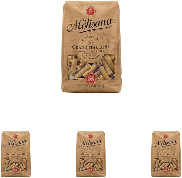 La Molisana, Maccheroni Integrali n. 37, Pasta Integrale da Solo Grano Italiano - Trafilata al Bronzo, Ricca di Fibre, Ruvida e Tenace con Eccellente Tenuta in Cottura - Confezione da 500g - 2