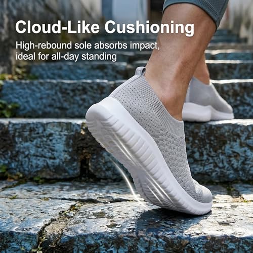 Image of TIOSEBON Men's Slip On Walking Shoes Arch Support Knit Mesh Lightweight Casual Comfortable Gym Workout Running Tennis Travel Standing Sneakers
