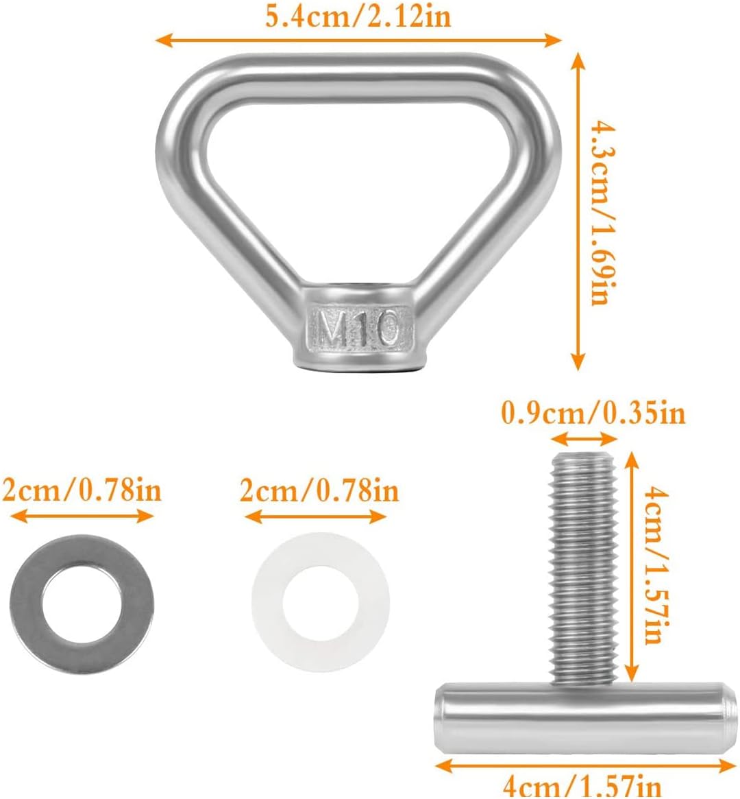 JUTTAUTO 8PCS 304 Stainless Steel Load Securing Lashing Eyelets, Sliding Blocks for Roof Racks