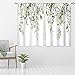 oolygoo Eucalyptus Botanical Leaves Floral Kitchen Window Curtains Over Sink Boho Farmhouse Flower Leaf Small Window Treatment Sage Green Cafe Short Curtains for Bathroom Tier Drapes 27.5x39 inch