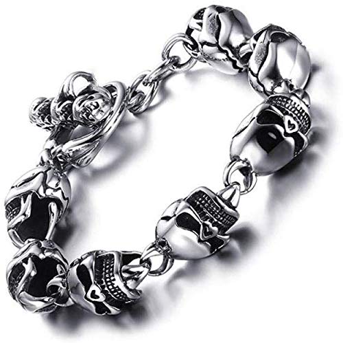 KKLED@ Magnetic Bracelet Classic Personality Titanium Magnetic Energy Magnet Anion Pain Relief for Arthritis 21Cm Taro Punk