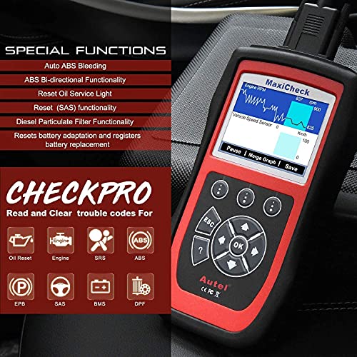 Escáner OBD2 Autel MaxiCheck Pro para ABS SRS y Purga de Frenos 3
