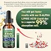 2PCS R Alpha Lipoic Acid Liquid Drops 600mg ALA Supplement Nerve Savior for Neuropathy for Nerve, Energy & Metabolism Support - Extra Strength with Turmeric, Selenium, C E & B12, Strawberry Flavor