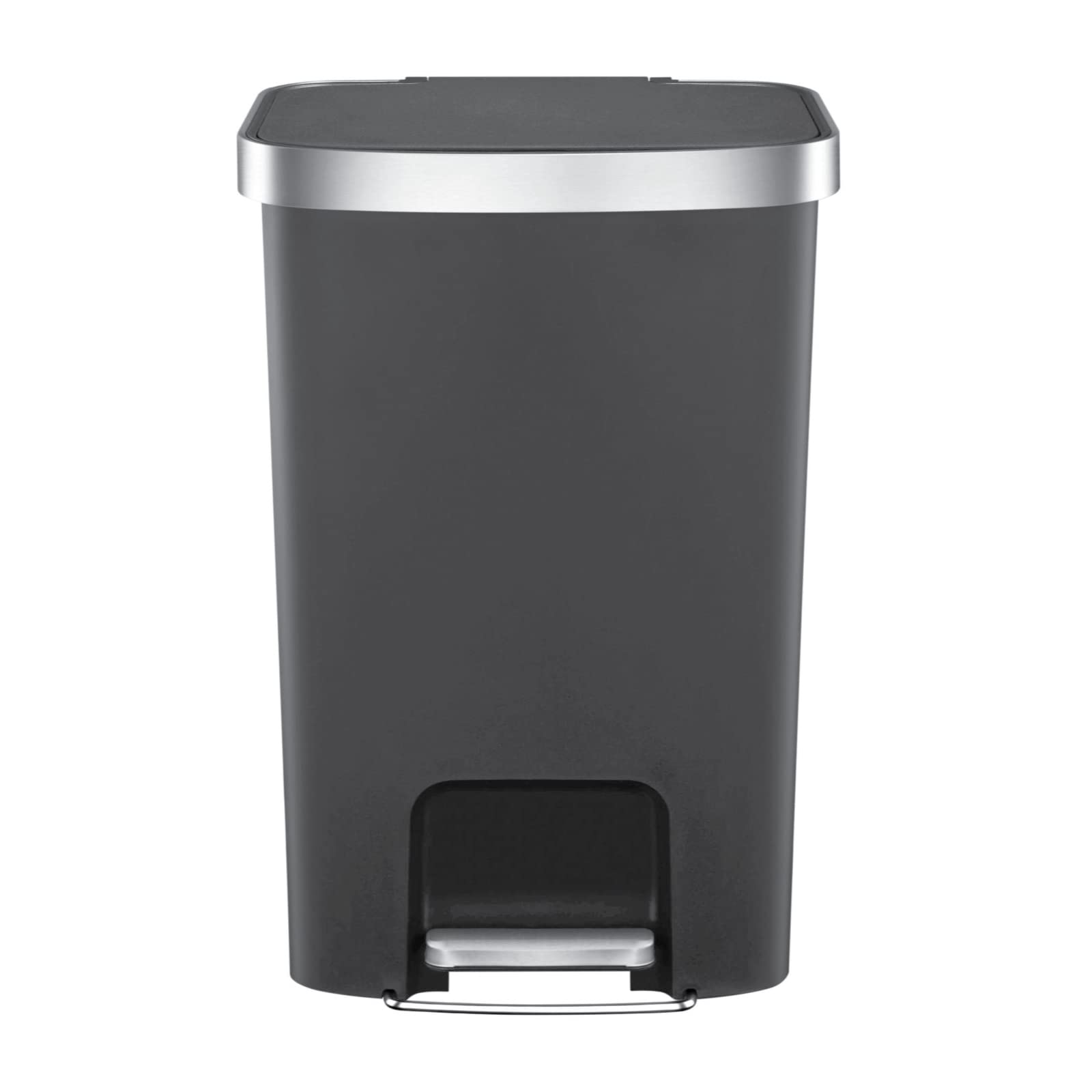 EKO Hana Recycling Bin 25 + 25 Litre, Dual Compartment Pedal Bin, Rubbish Bin with Soft Close and Stay Close Lid, Perfect for Kitchen & Home, Matt Black