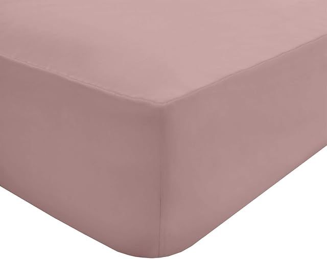 Sleepdown Extra Deep Fitted Sheet 32cm Pocket Easy Care Non-Iron Super Soft Polycotton Bedsheet Bedding Bed Linen - Double - Soft Pink