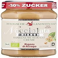 Rigoni di Asiago Nocciolata - Bianca, 1x 250g, weiße Schokolade, Haselnusscreme ohne Palmöl, Nuss Nougat Creme ohne Palmöl, Leckerer Brotaufstrich