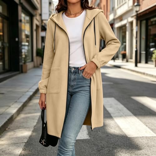Long Sweatshirt Jacket for Women Zipper Cardigan Sweaters Fleece Jacket - image 2