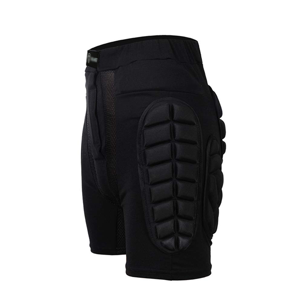 Unisex Confortable Respirant Antichoc Résistant à l'usure Short de Protection, Protection Hanche pour Cyclisme Rouleau Patinage Moto Sport Noir 2XL