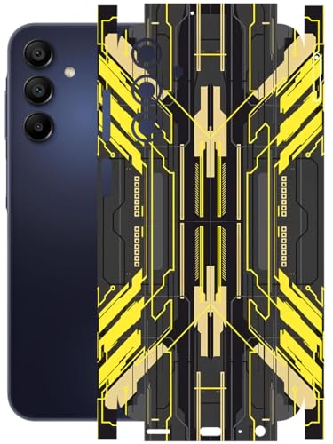 Image of AtOdds - Full Body Back Screen Guard Protector Film - Lamination Wrap Skin Sticker Compatible with Samsung Galaxy A15 (5G) | Scratchproof Matte Finish (Cyber Yellow)