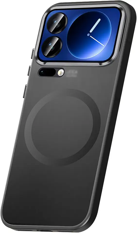 Capa magnética para Xiaomi 17 Pro Max/17 Pro/17, lente fina translúcida fosca traseira fina capa de proteção à prova de choque, preta, 17 Pro Max